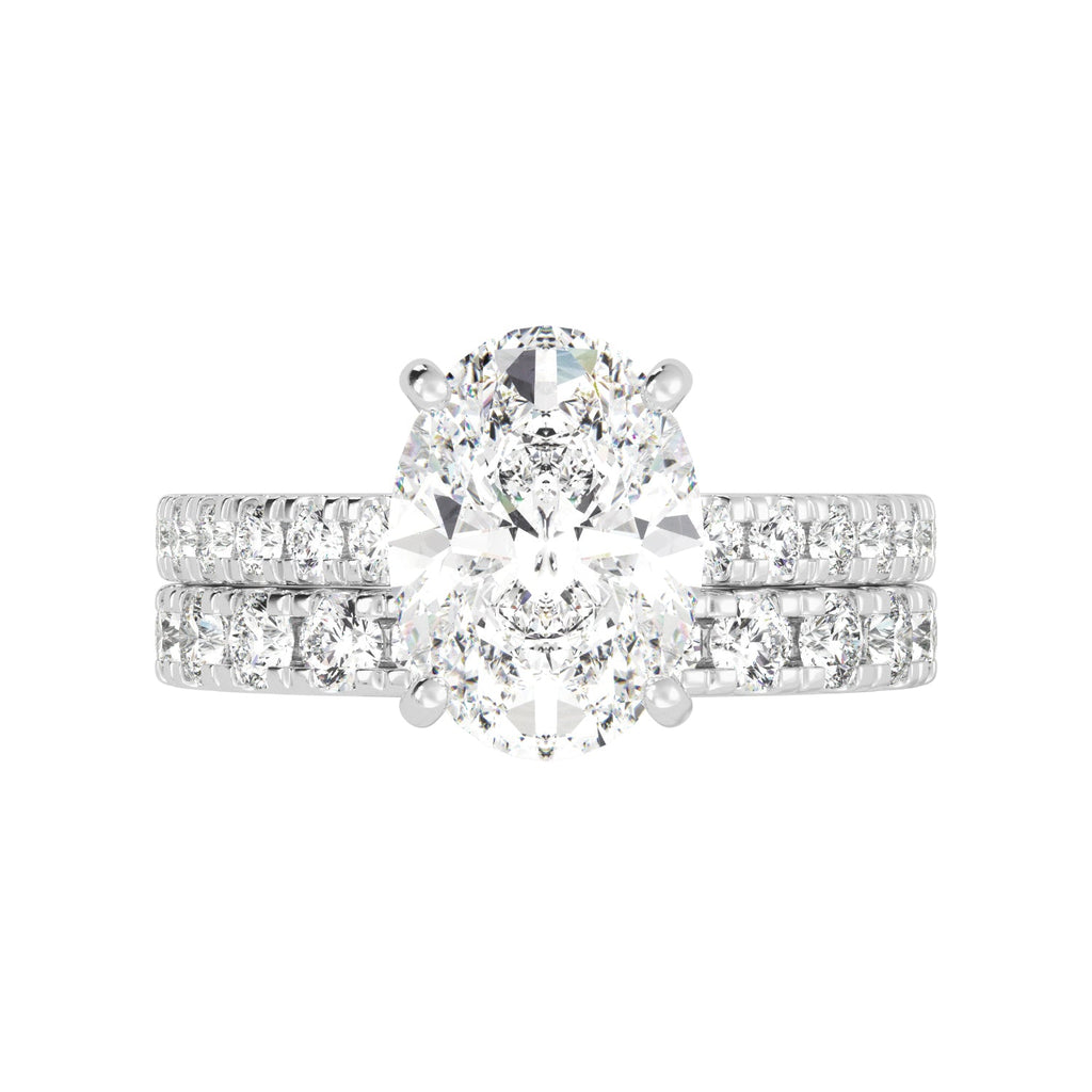 Oval ring with matching band
