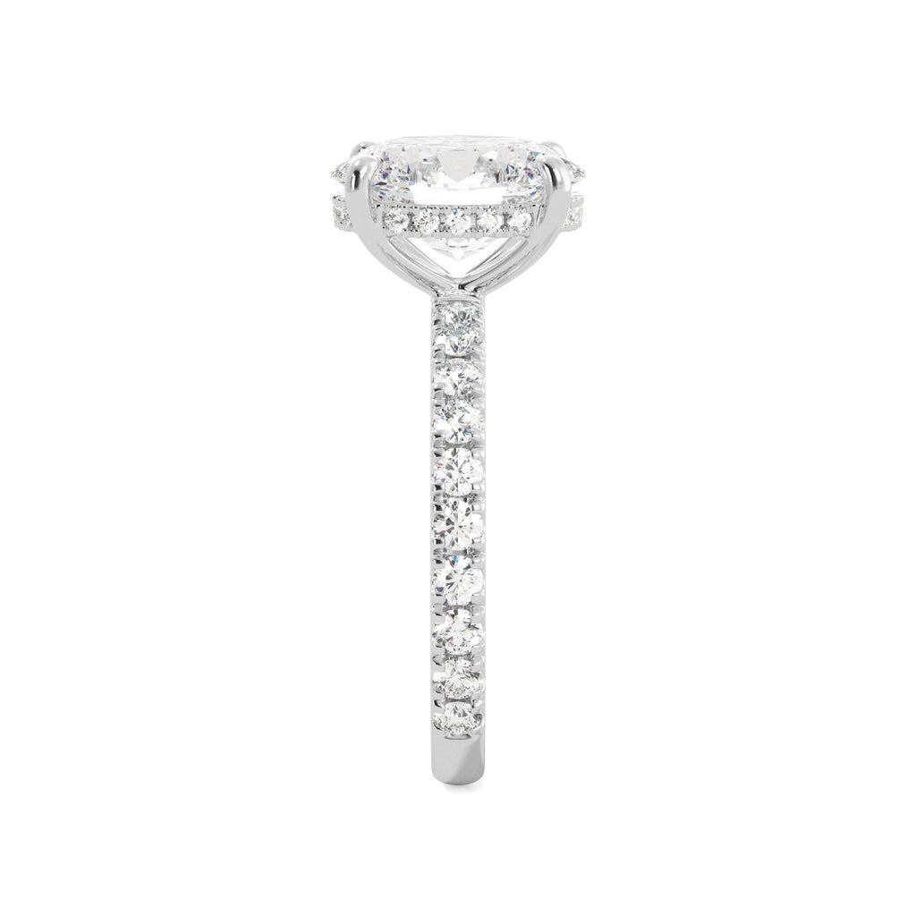 What is a hidden halo engagement ring