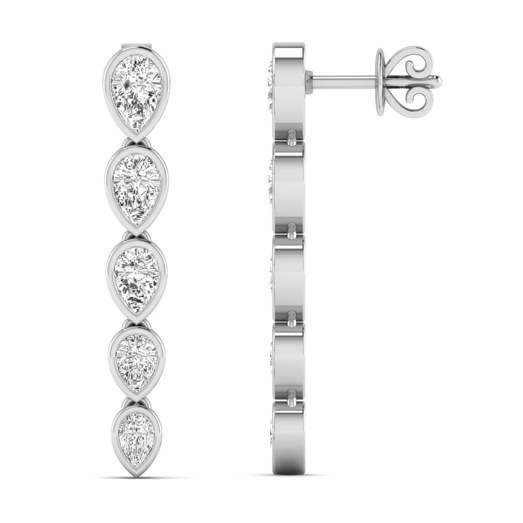 Pear Diamond Bezel Dangle Earrings - Balacia