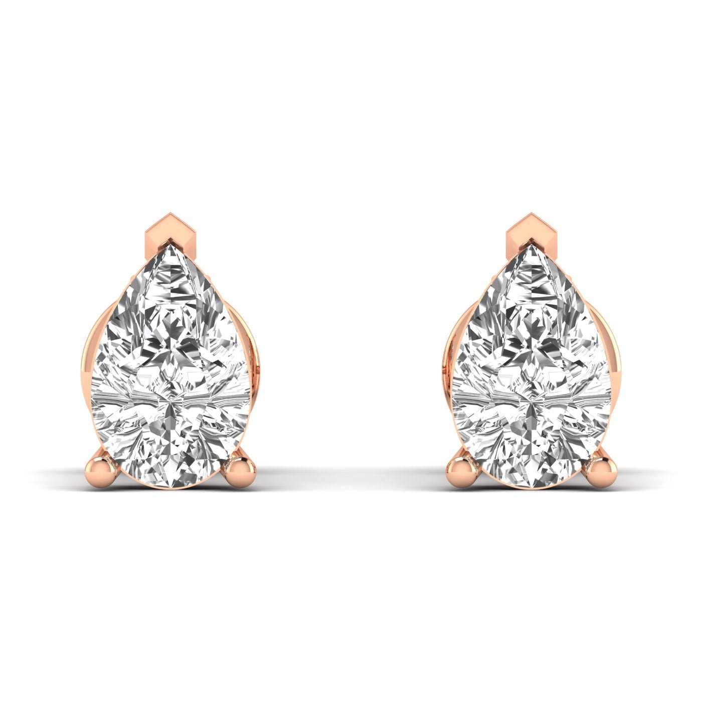 Pear Diamond Stud Earrings - Balacia