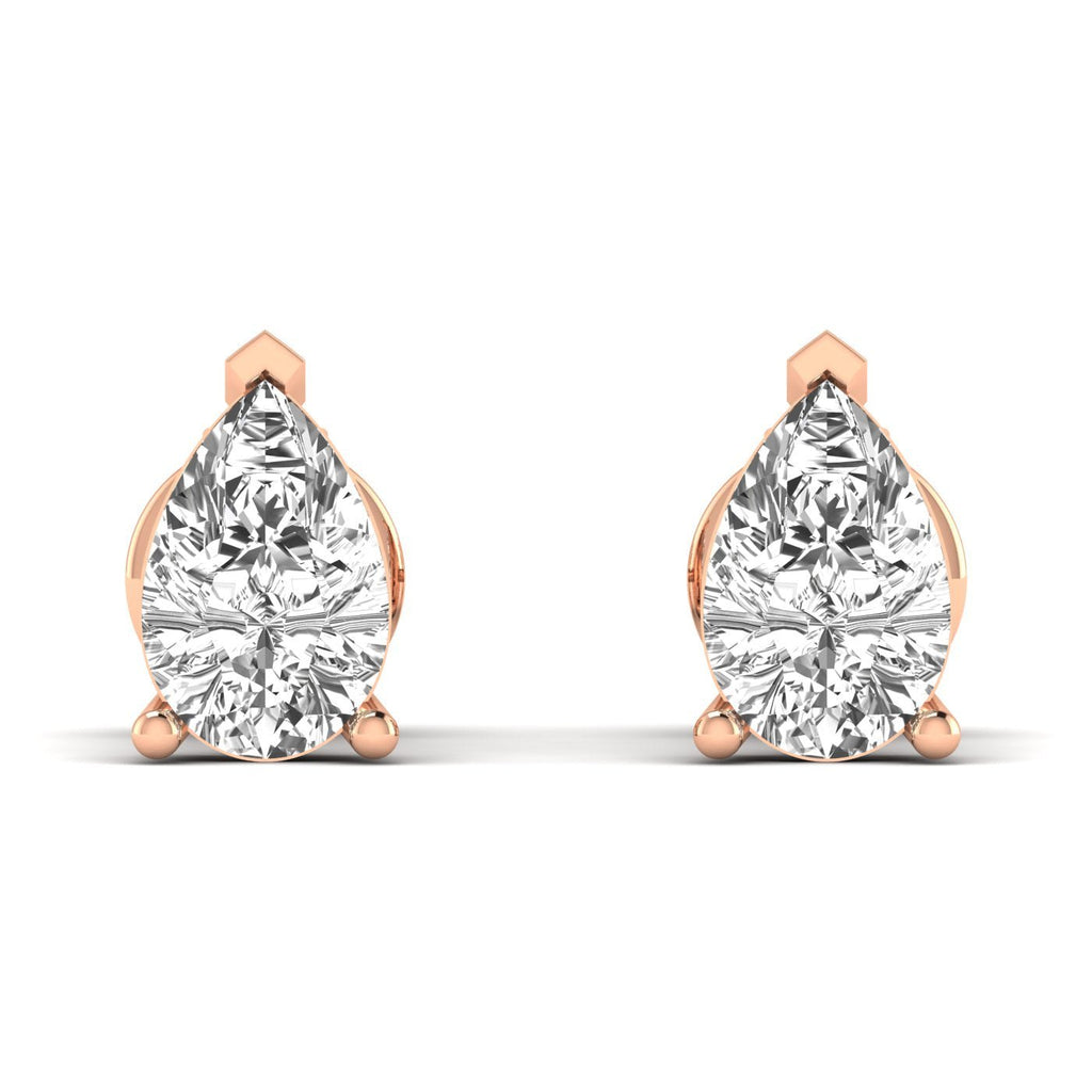Pear Diamond Stud Earrings - Balacia