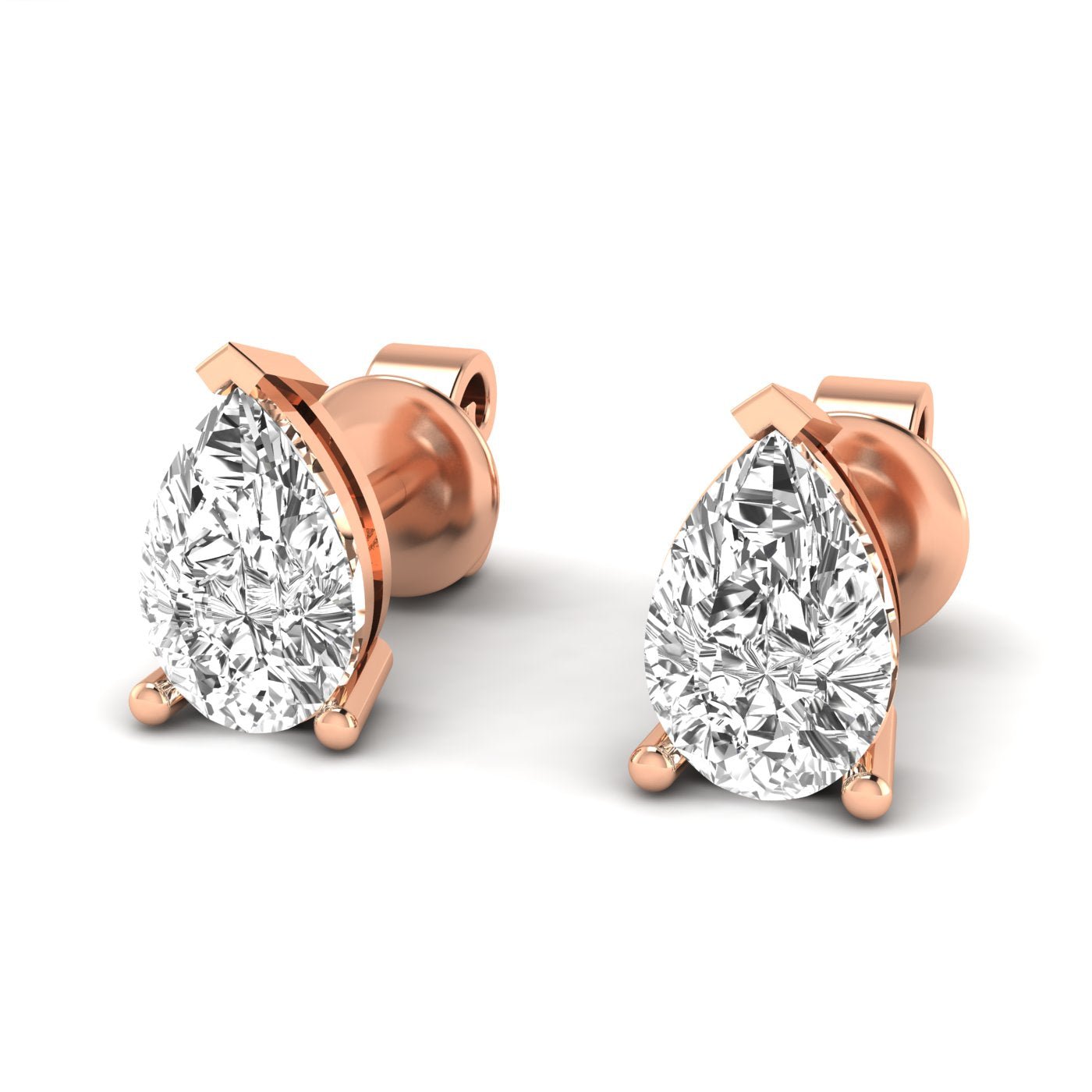 Pear Diamond Stud Earrings - Balacia