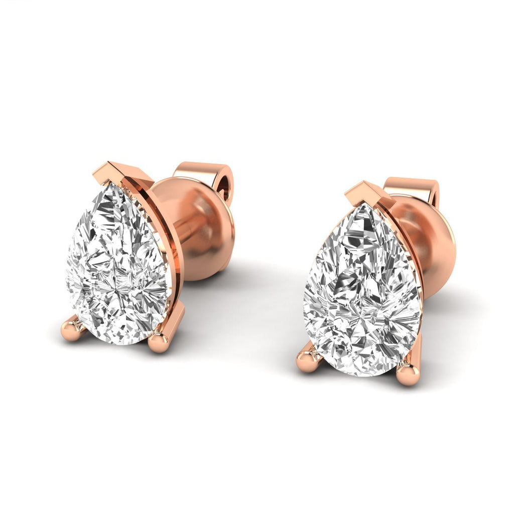 Pear Diamond Stud Earrings - Balacia