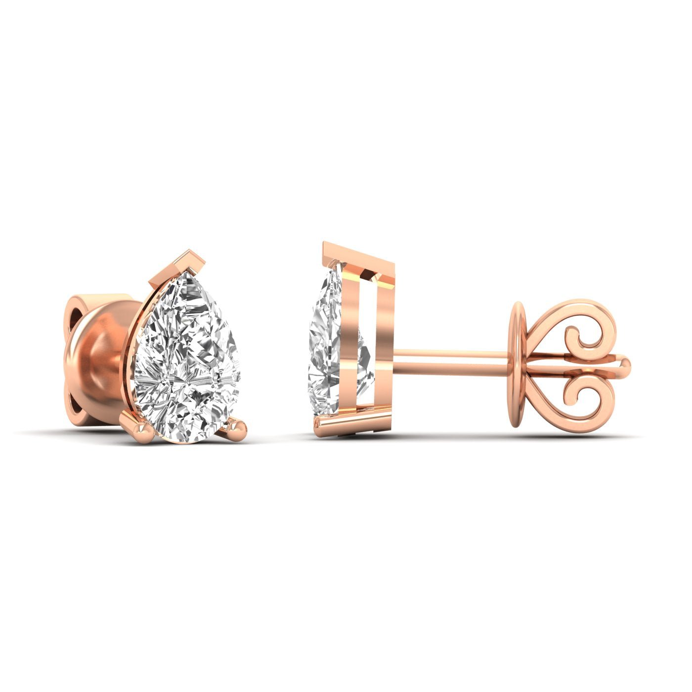 Pear Diamond Stud Earrings - Balacia