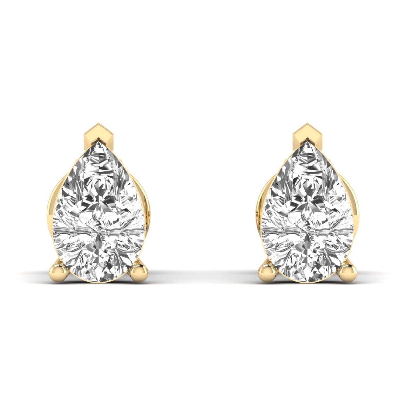 Pear Diamond Stud Earrings - Balacia