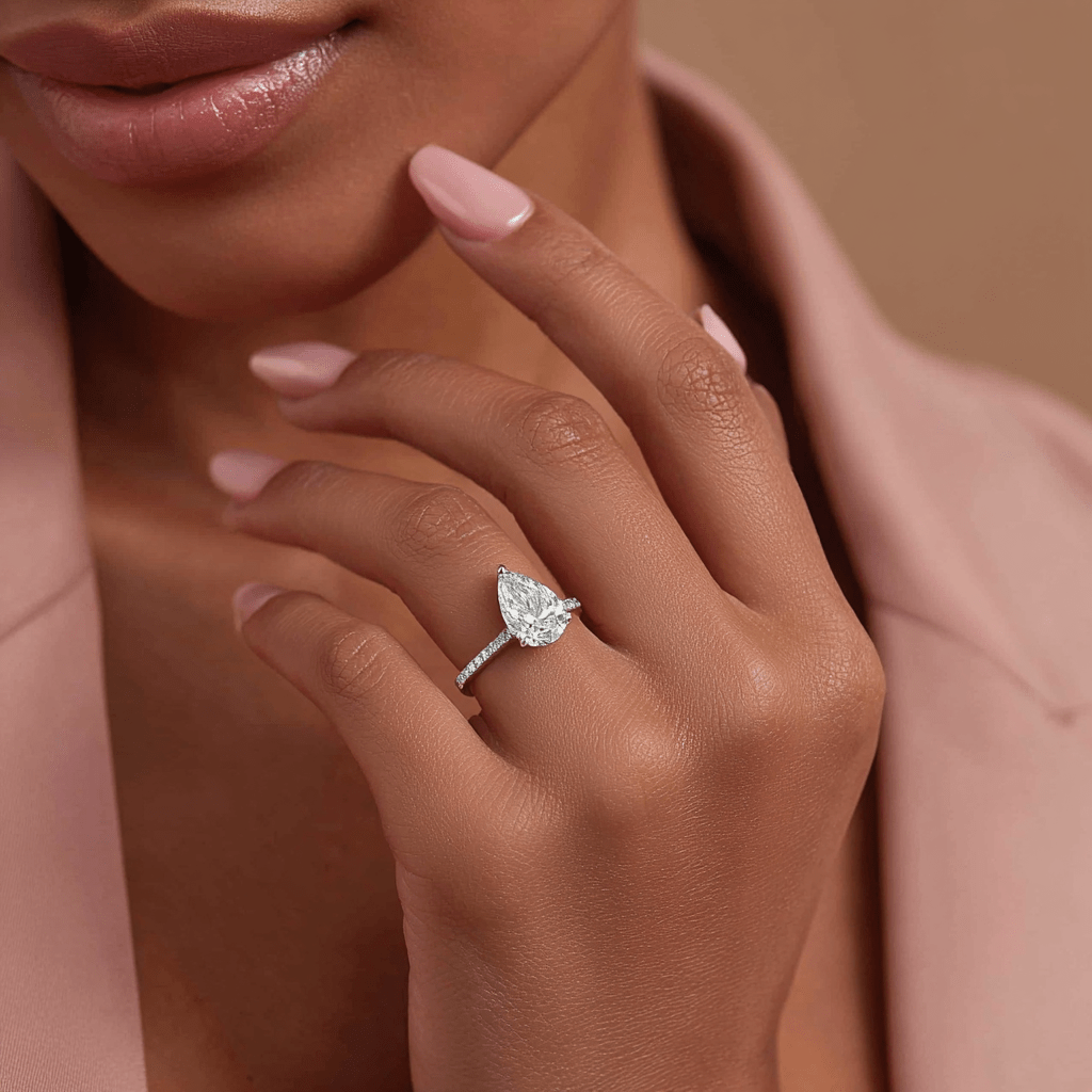 pear moissanite engagement ring
