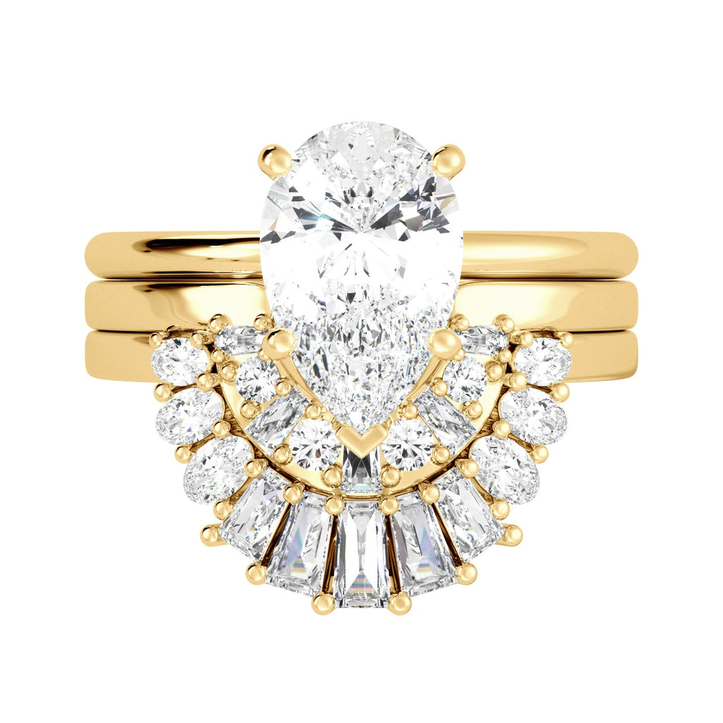 Gold Unique pear Diamond Engagement Ring