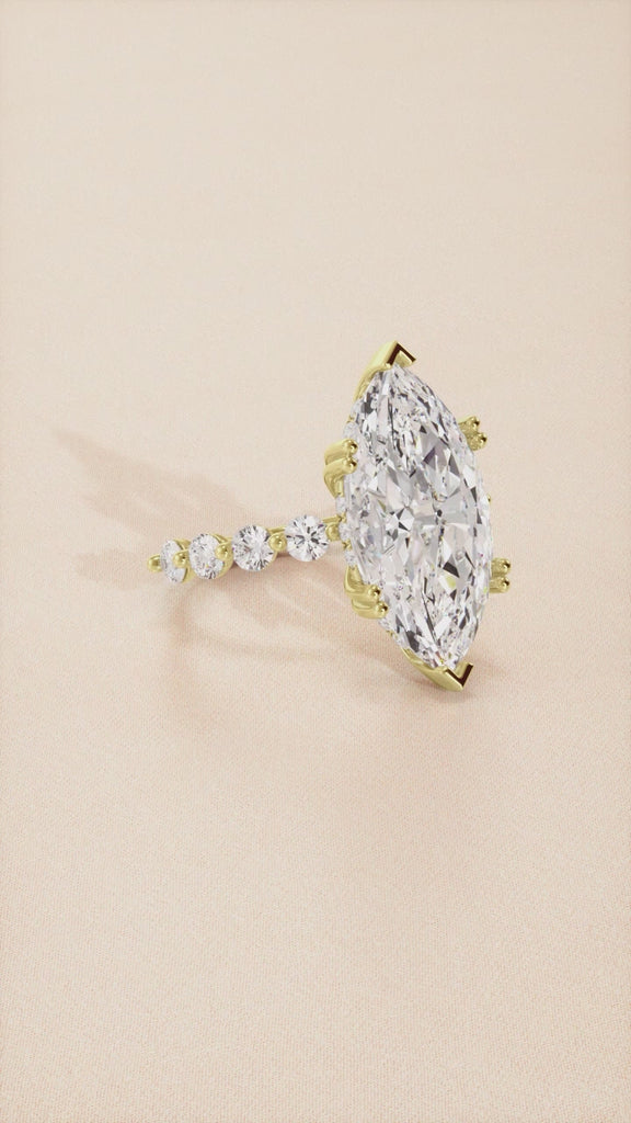 5 Carat Marquise Diamond Shared Prong Engagement Ring