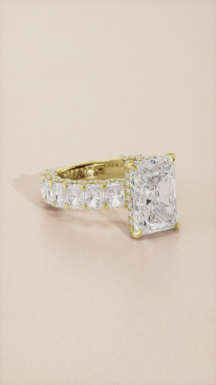 radiant cut engagement ring gold