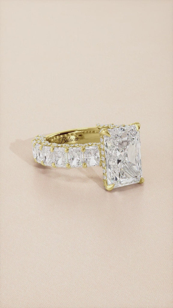 radiant cut engagement ring gold