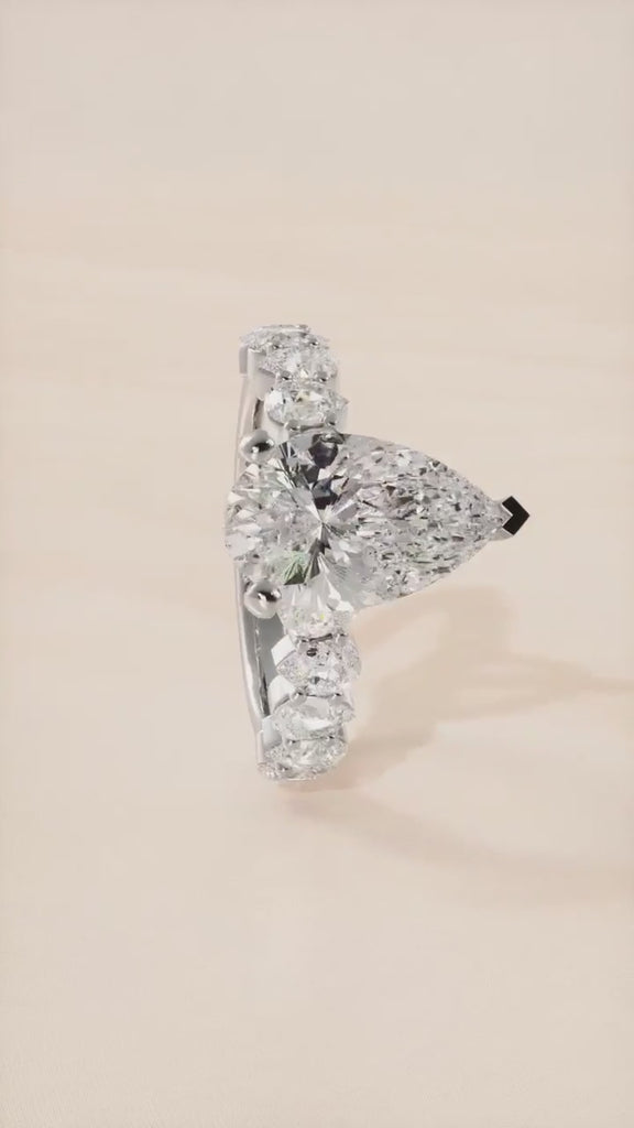 Pear Engagement Ring Wedding Bands Set