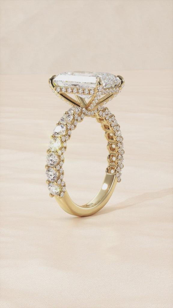 Radiant Cut Iced Out Diamond Engagement Ring