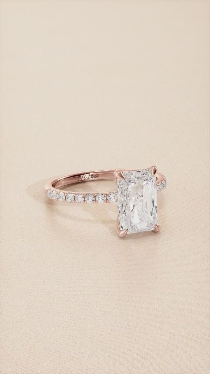 radiant cut rose gold ring