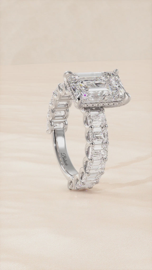 emerald cut side stones ring