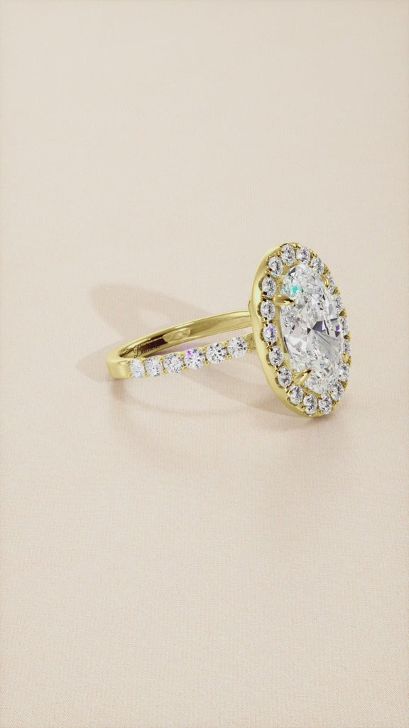oval halo engagement ring