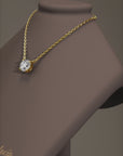 Solitaire Floating Diamond Pendant Necklace