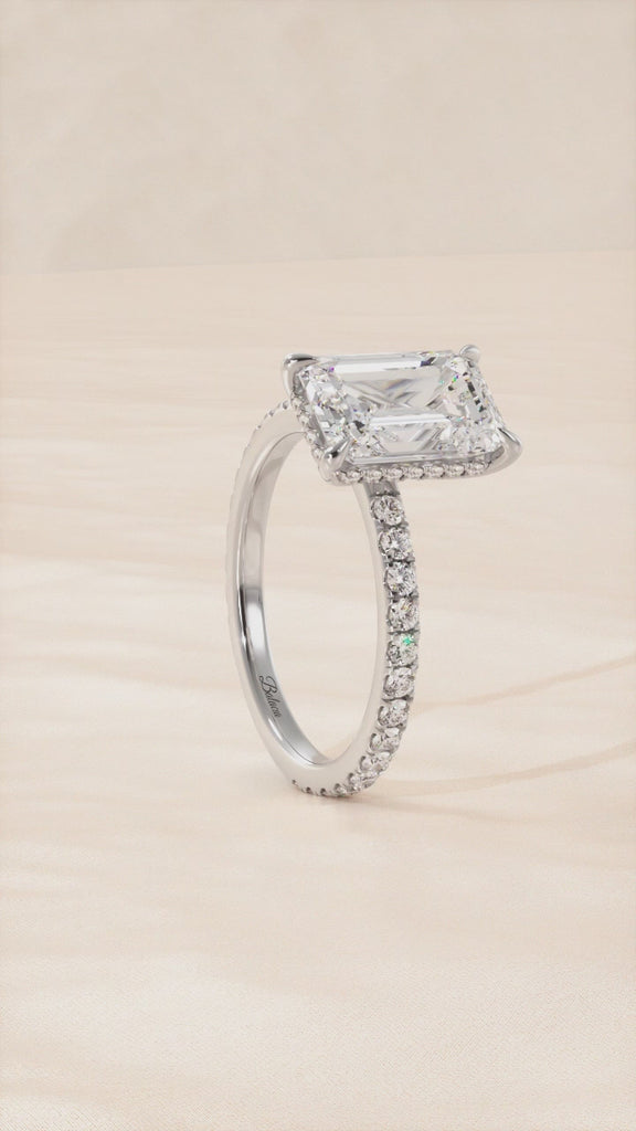 emerald cut moissanite engagement ring