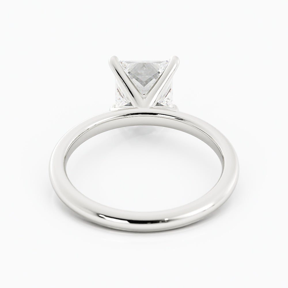 Princess Cut Diamond Ring Sleek Four - Prong Solitaire Setting - Balacia