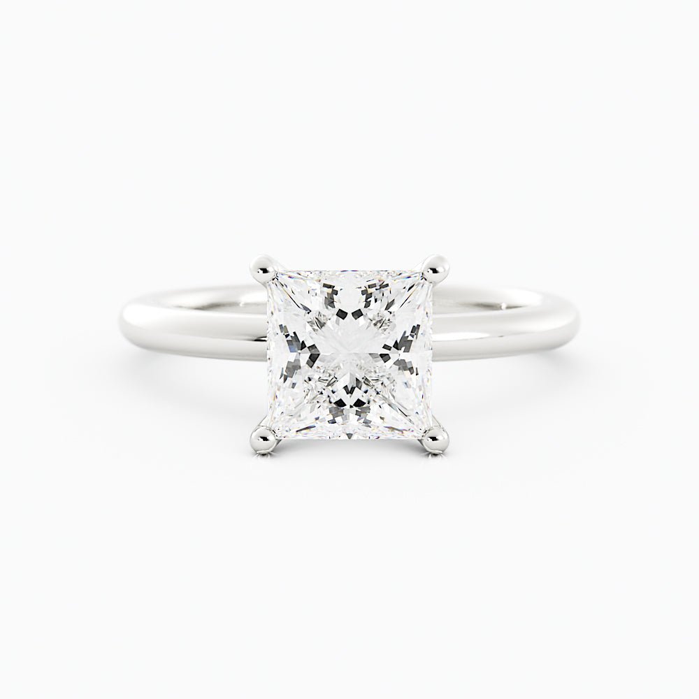 princess cut lab diamond engagement ring
