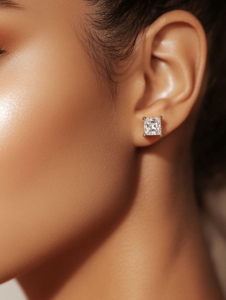 Princess Cut Diamond Stud Earrings - Balacia