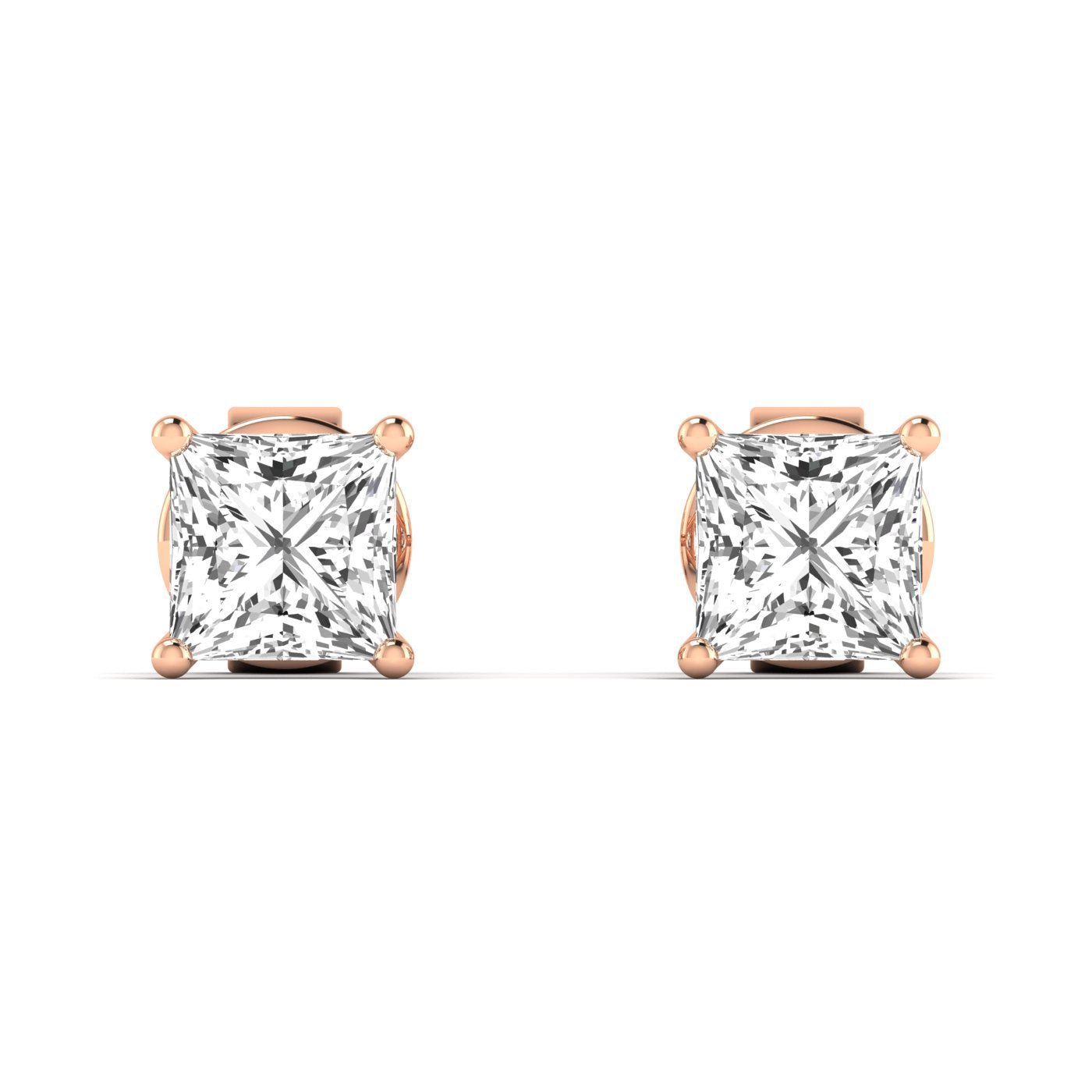 Princess Cut Diamond Stud Earrings - Balacia