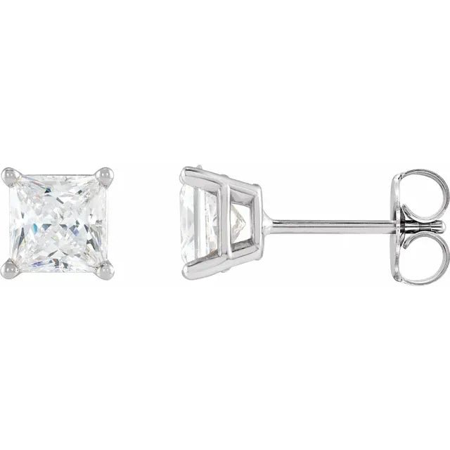 Princess Cut Lab Diamond Earrings Studs