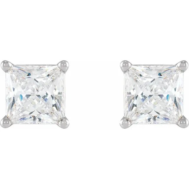 Princess Cut Diamond Studs 14k Earrings - Balacia