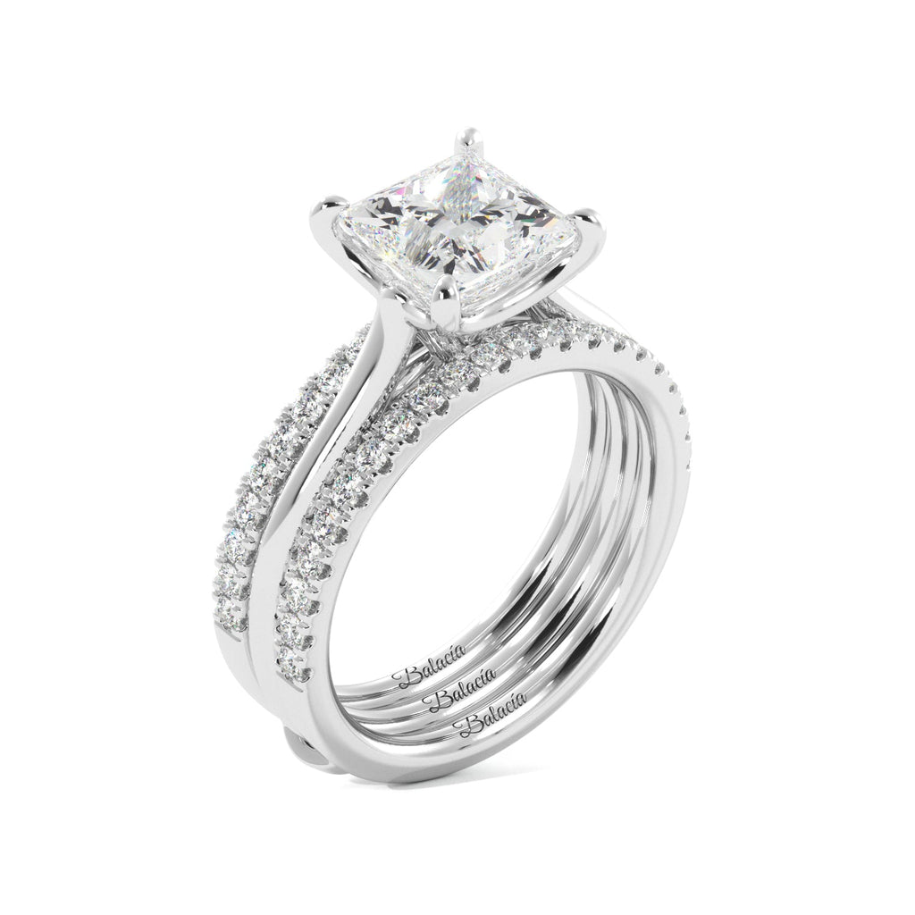 Princess Cut Solitaire Ring Guard Set - Balacia