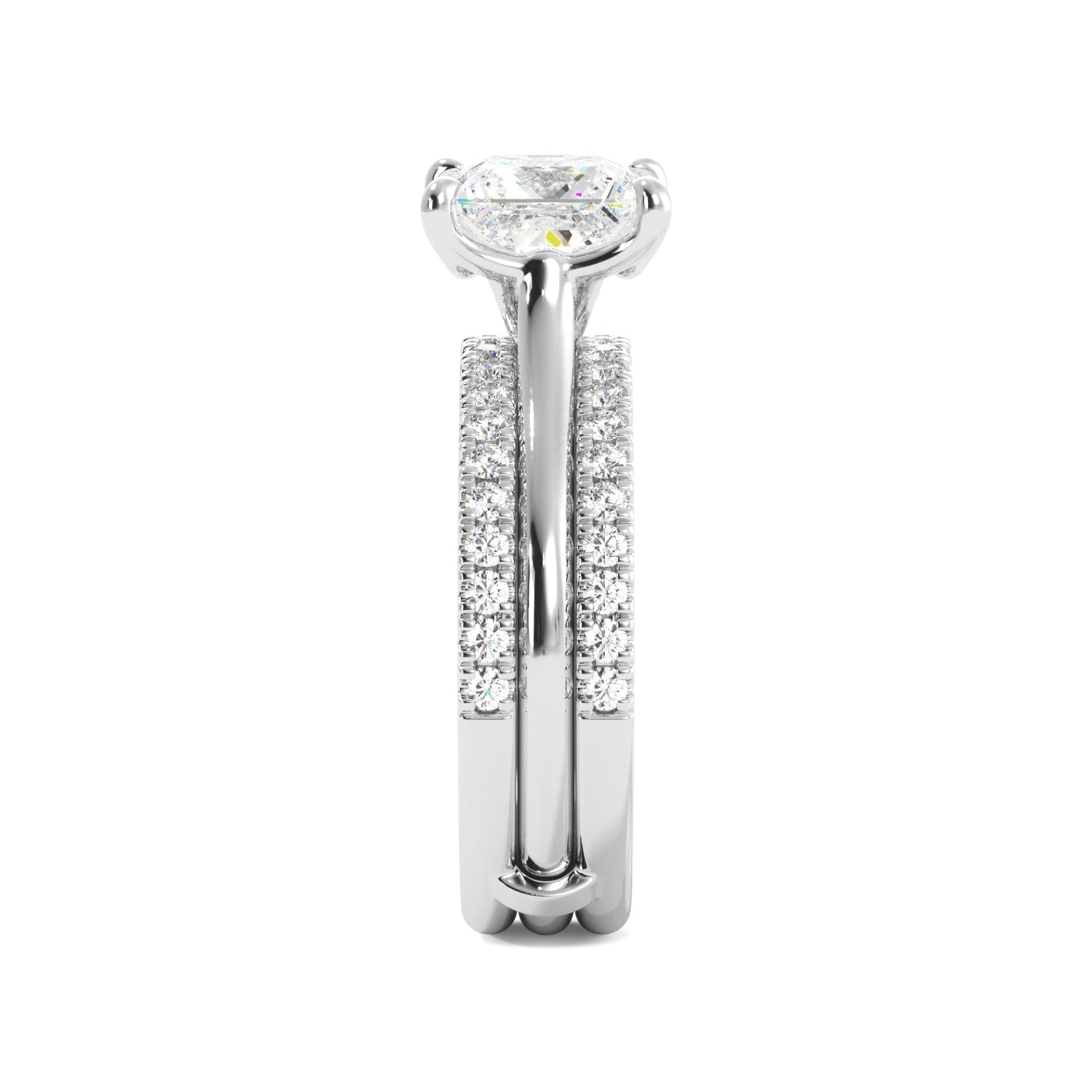 Princess Cut Solitaire Ring Guard Set - Balacia
