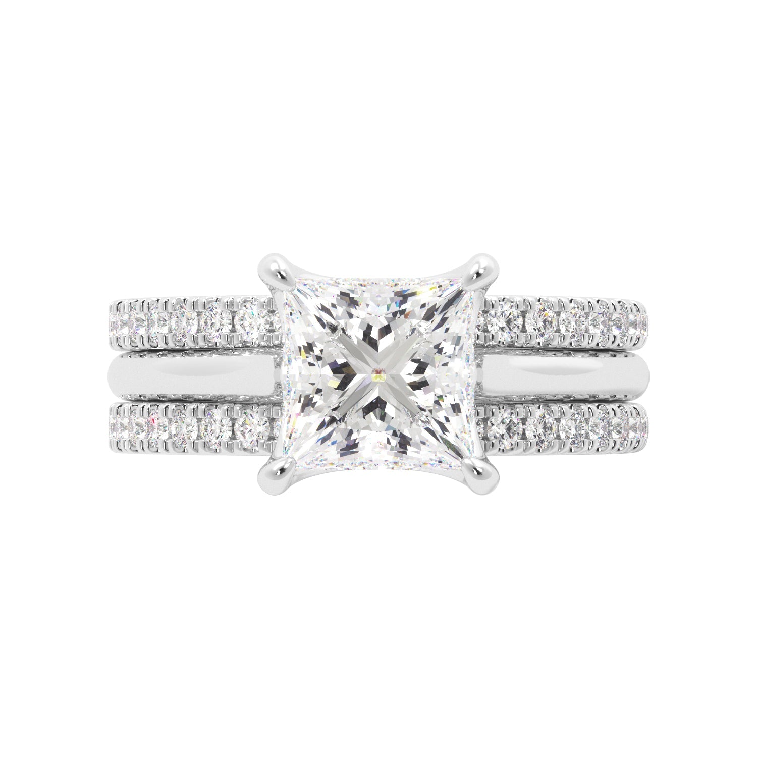Princess Cut Solitaire Ring Guard Set - Balacia