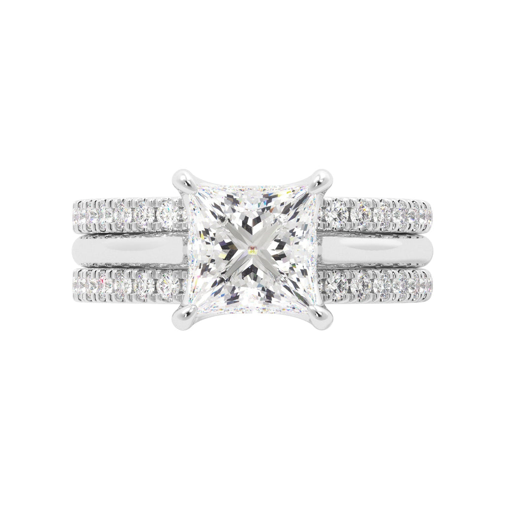 Princess Cut Solitaire Ring Guard Set - Balacia