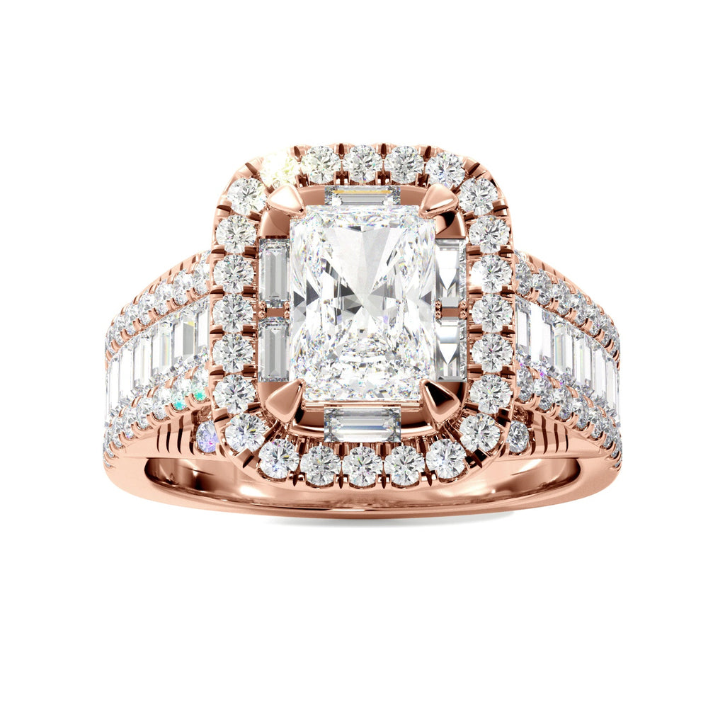 Radiant Cut Baguette and Round Half Eternity Ring - Balacia