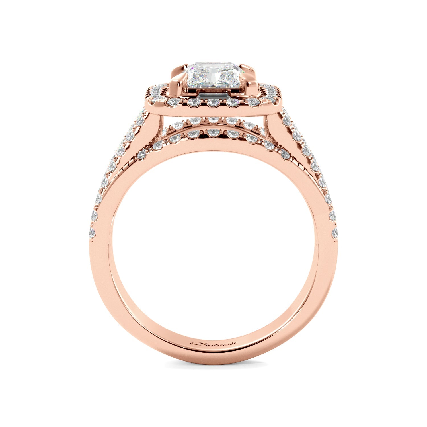 Radiant Cut Baguette and Round Half Eternity Ring - Balacia