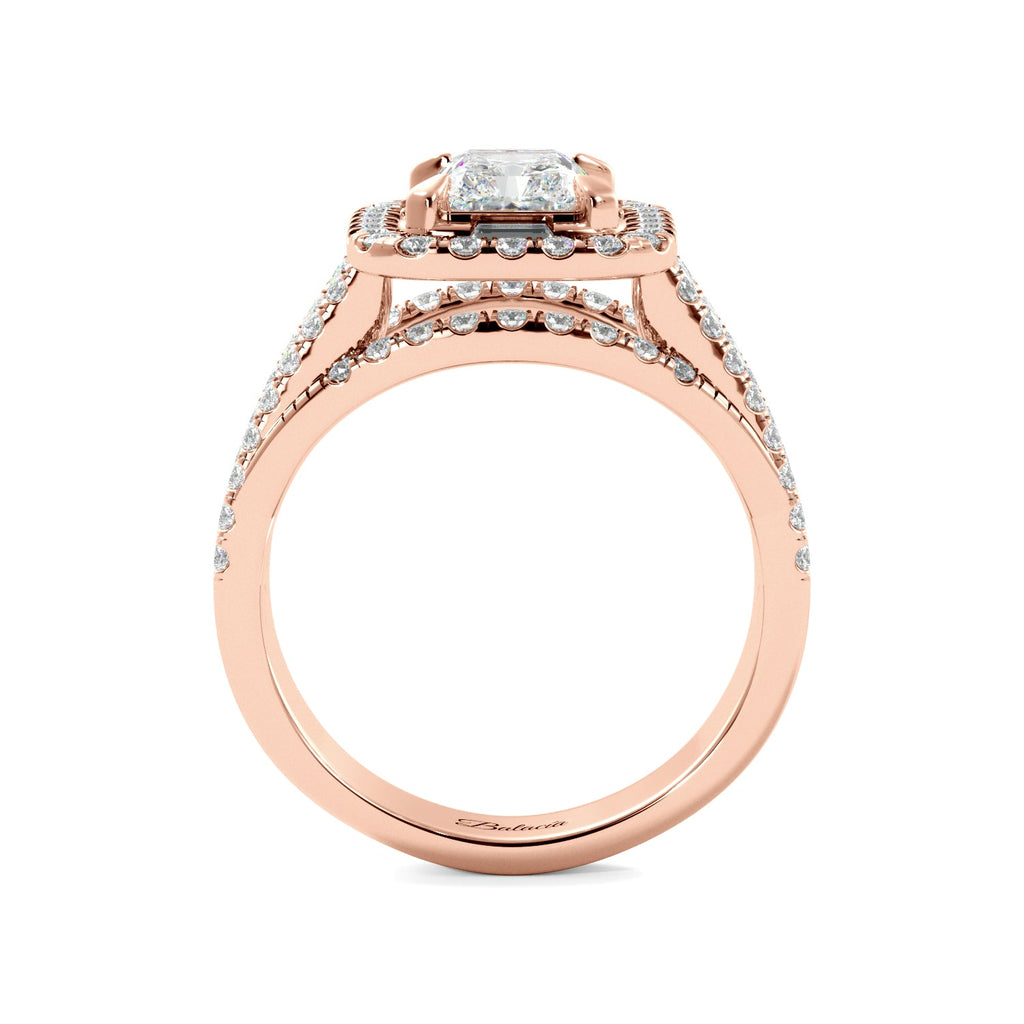 Radiant Cut Baguette and Round Half Eternity Ring - Balacia