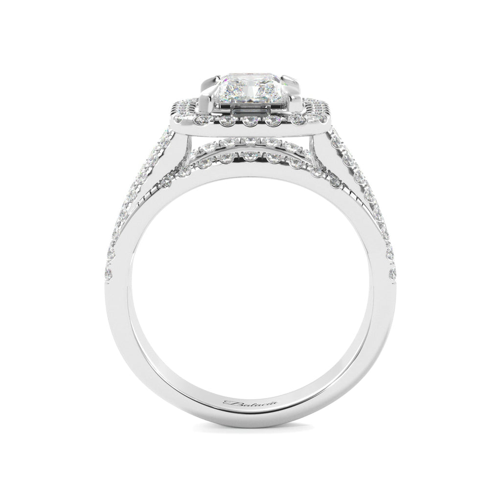 Radiant Cut Baguette and Round Half Eternity Ring - Balacia