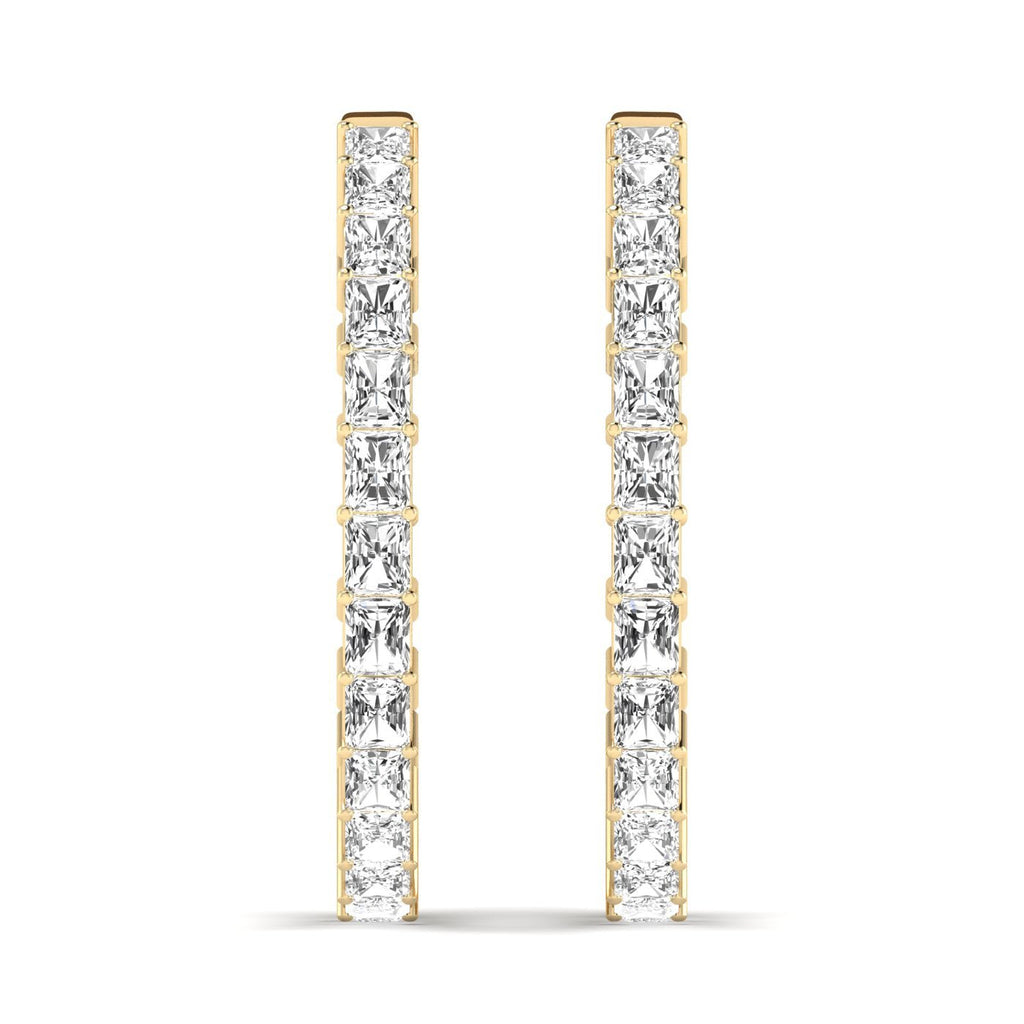 Radiant Cut Diamond Hoop Earrings - Balacia