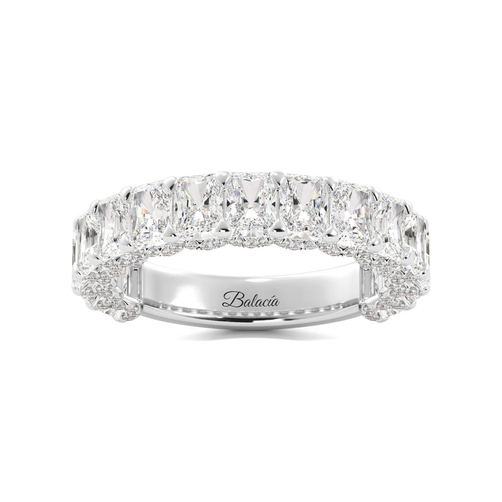 radiant cut diamonds iced out matching wedding band