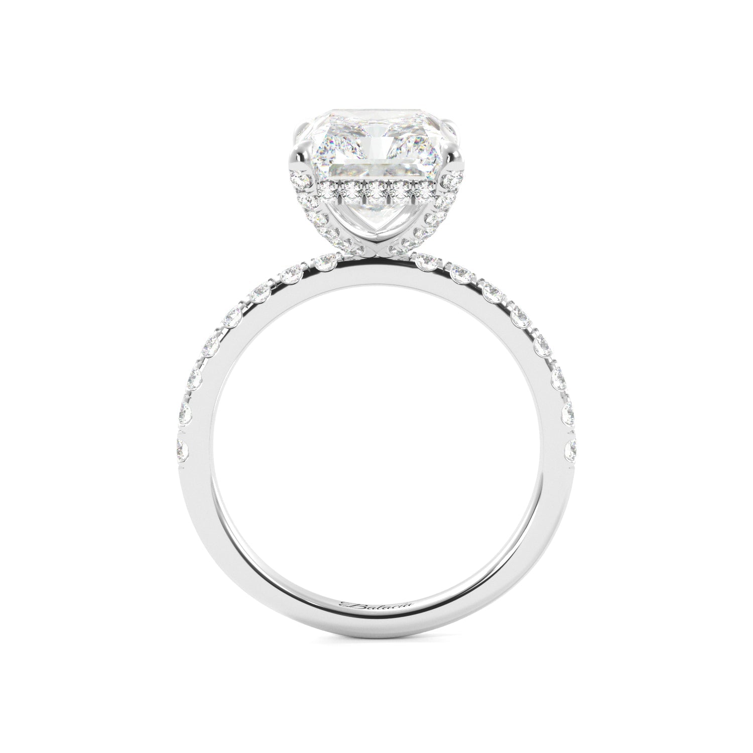 Radiant Cut Diamonds on Prongs Engagement Ring - Balacia