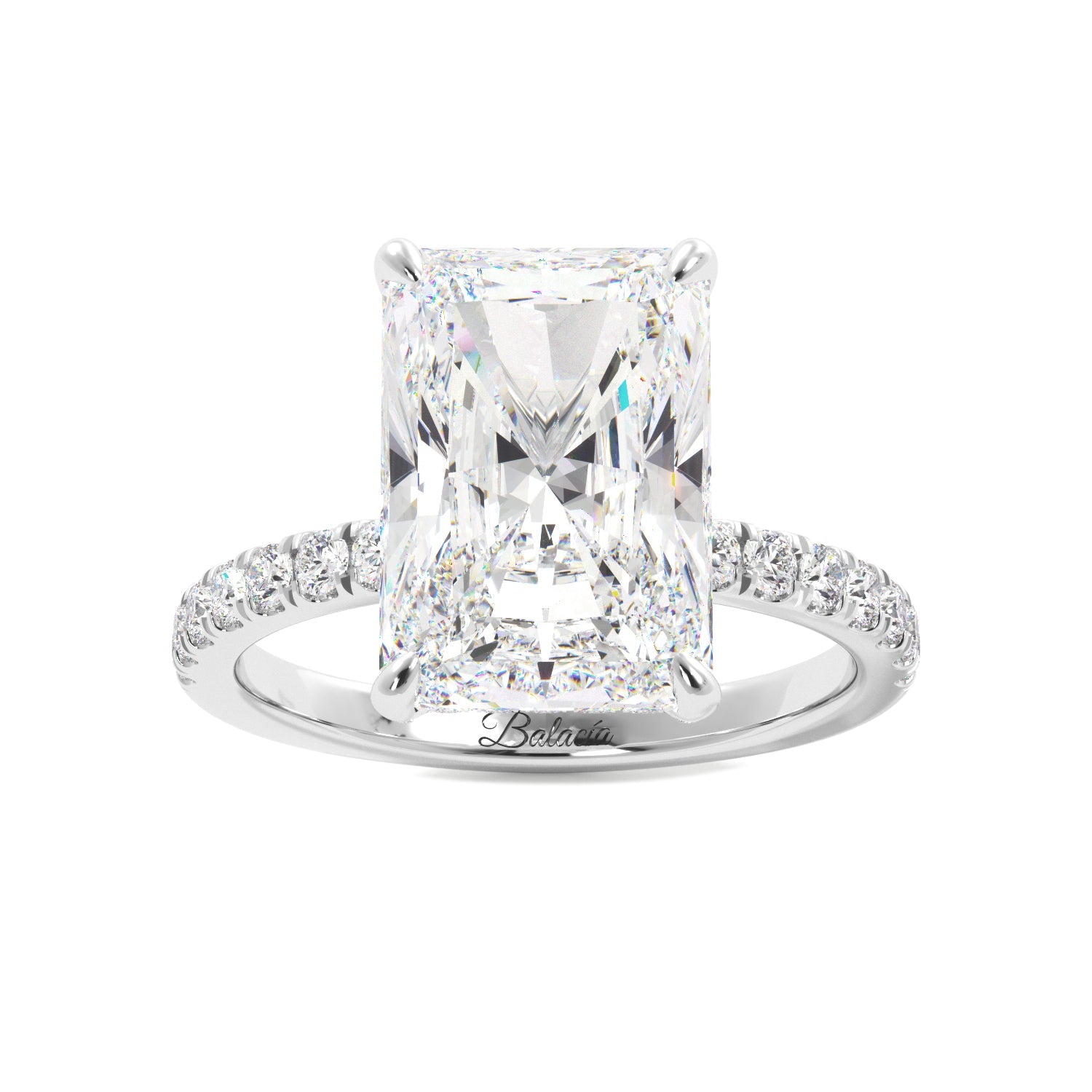 radiant cut lab diamond engagement ring