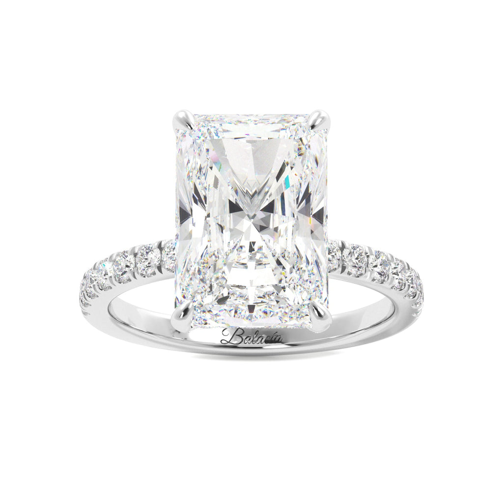 radiant cut lab diamond engagement ring
