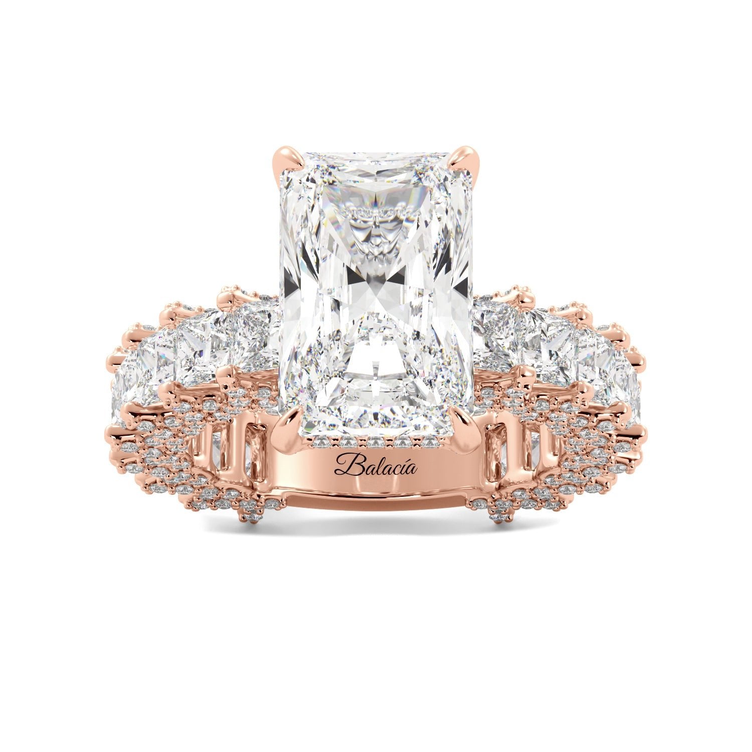 radiant cut engagement ring rose gold