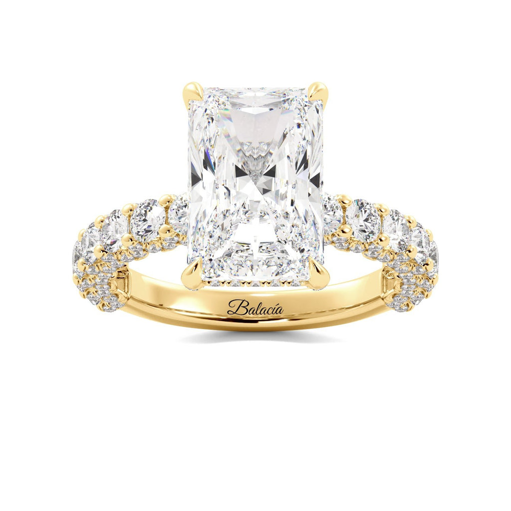 Radiant Cut Iced Out Diamond Engagement Ring