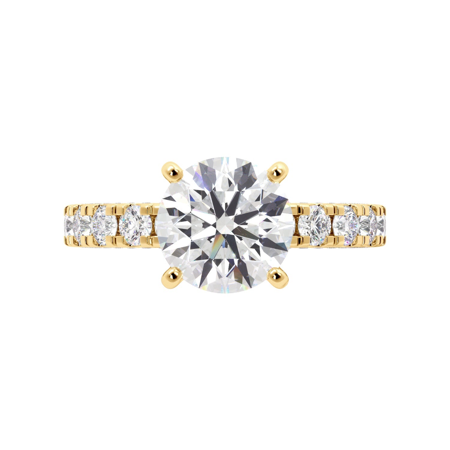 Round Iced Out Micropave Engagement Ring - Balacia