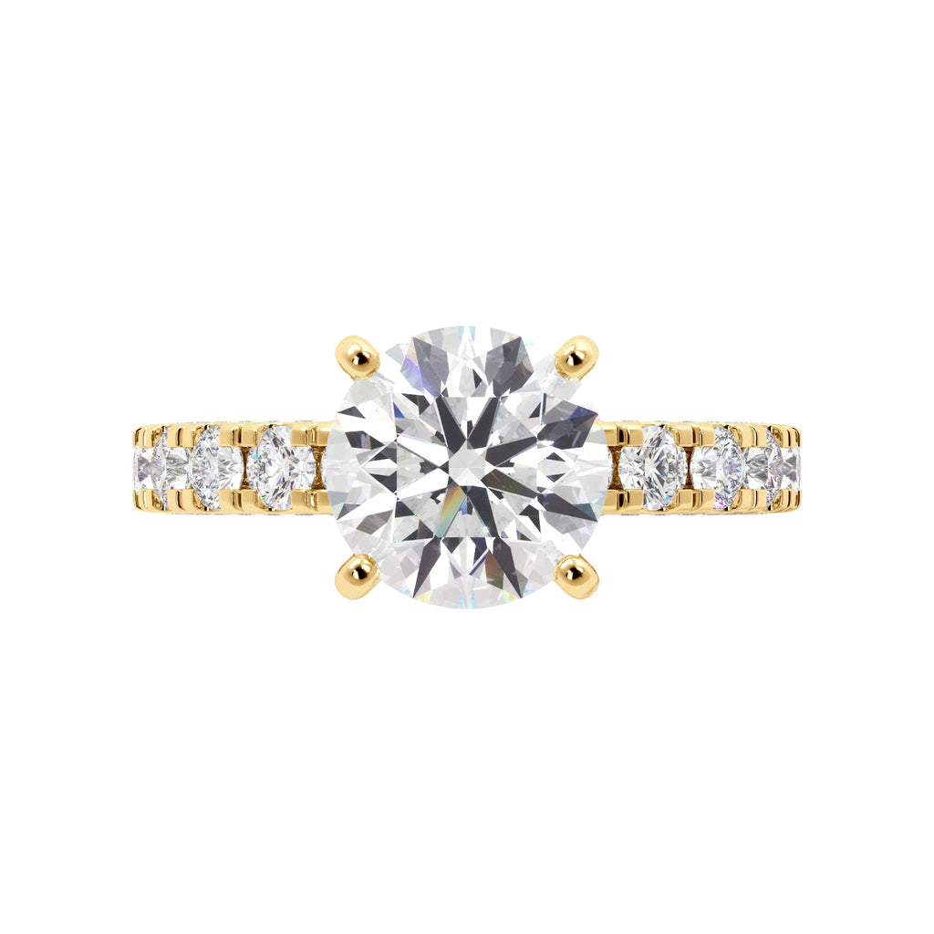 Round Iced Out Micropave Engagement Ring - Balacia