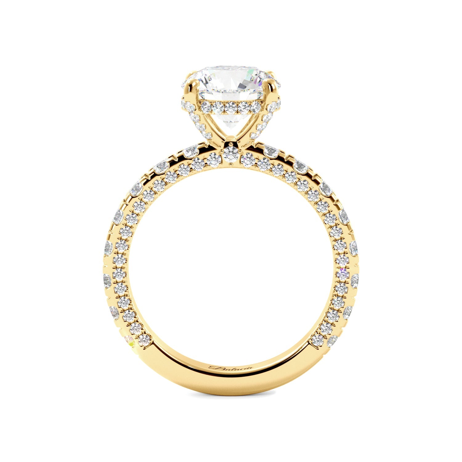 Round Iced Out Micropave Engagement Ring - Balacia