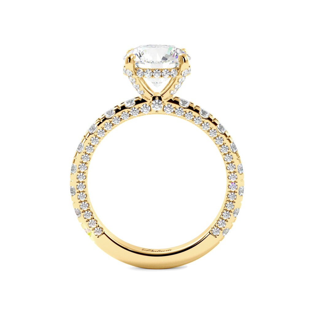 Round Iced Out Micropave Engagement Ring - Balacia