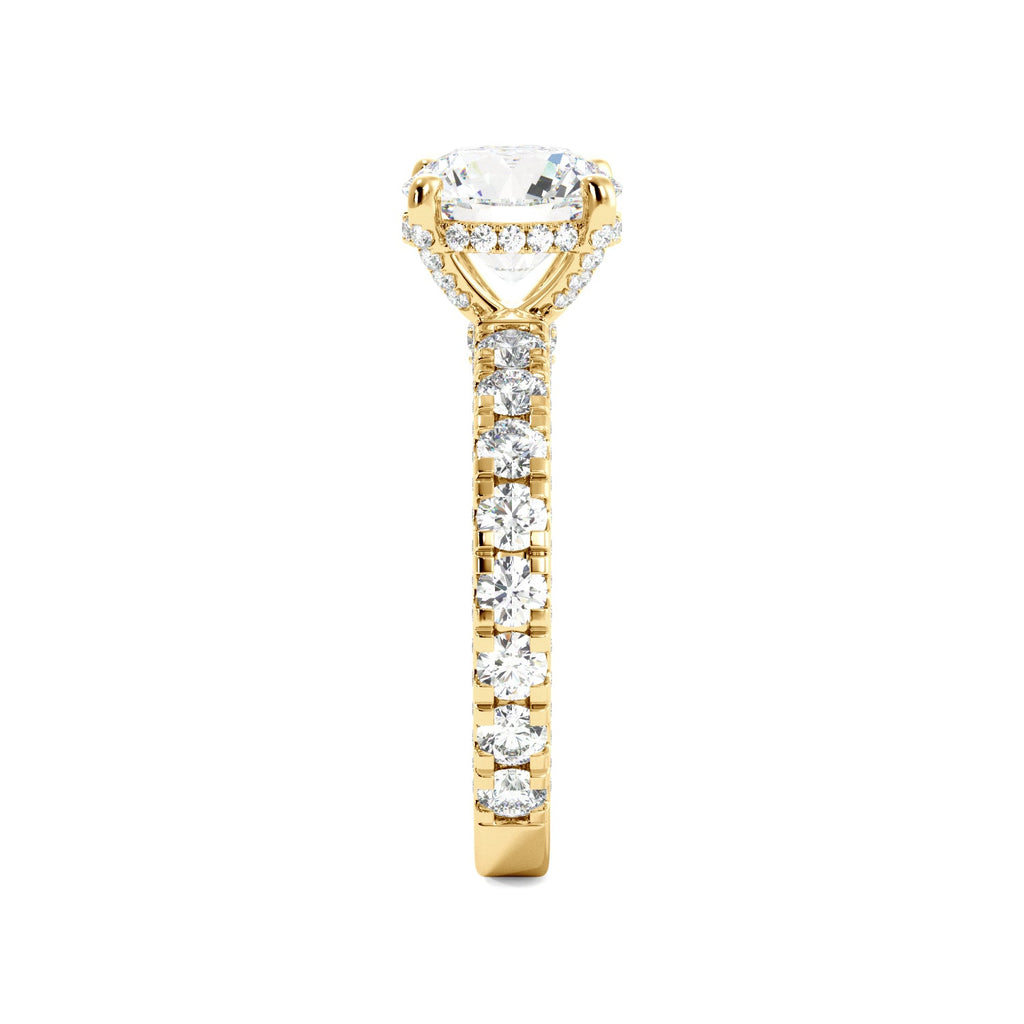 Round Iced Out Micropave Engagement Ring - Balacia