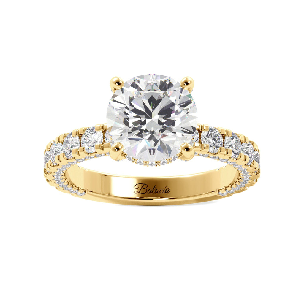 Round Iced Out Micropave Engagement Ring - Balacia