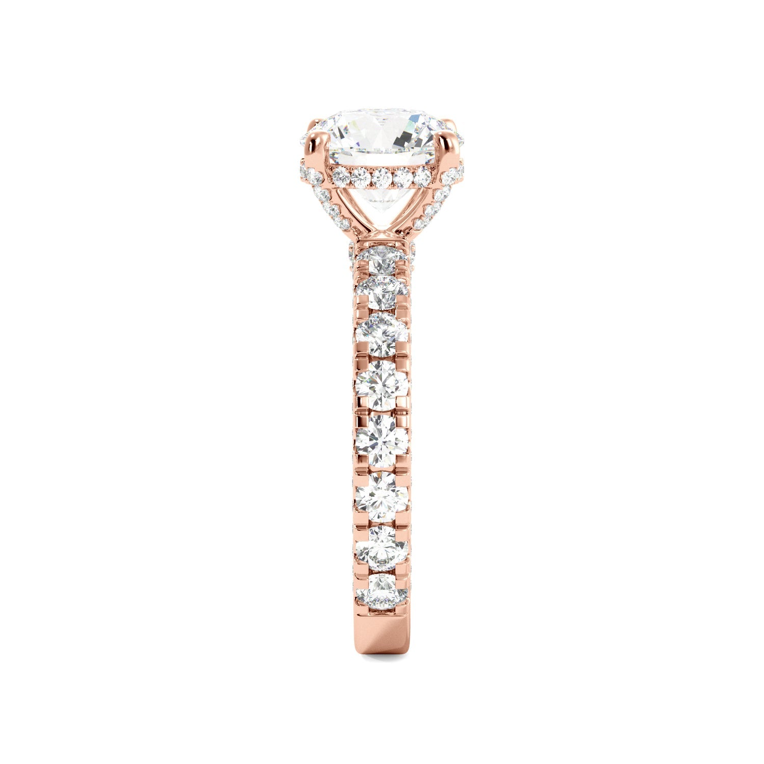 Round Iced Out Micropave Engagement Ring - Balacia