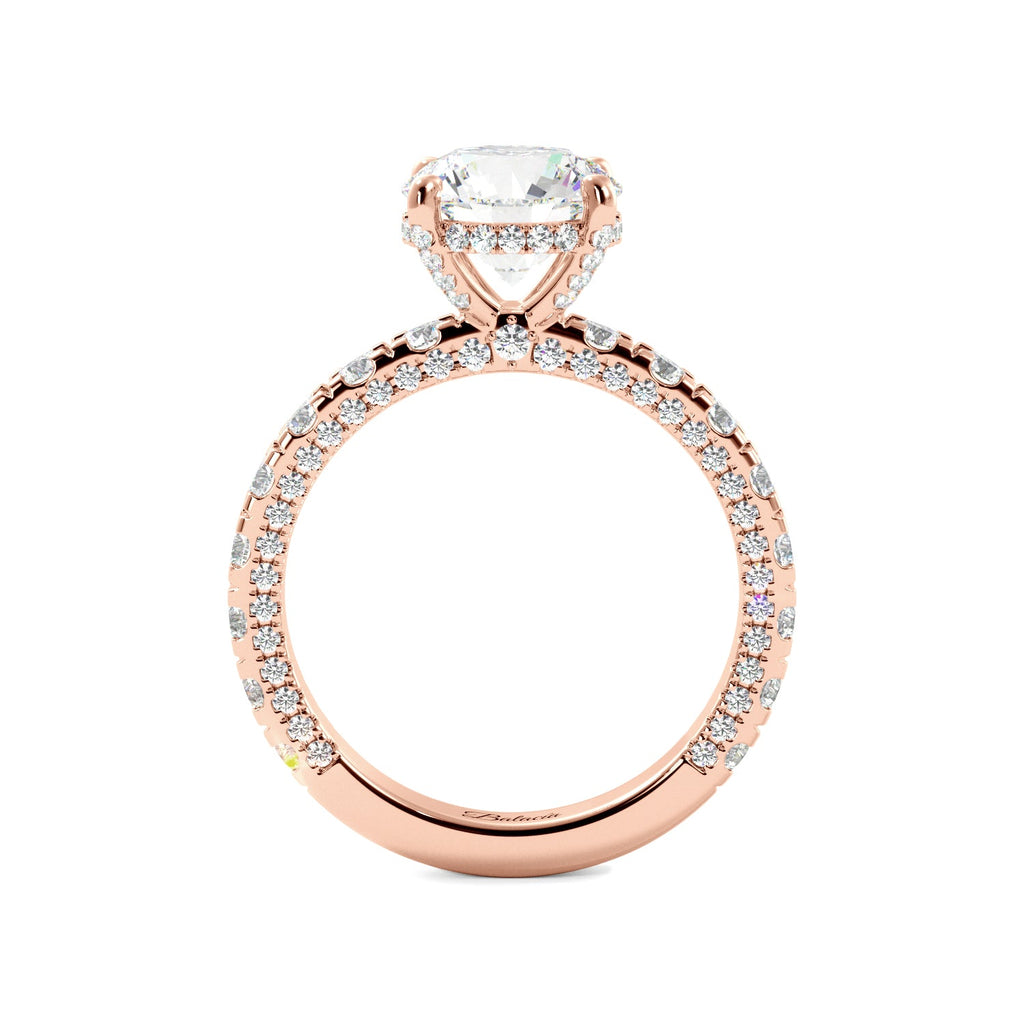 Round Iced Out Micropave Engagement Ring - Balacia